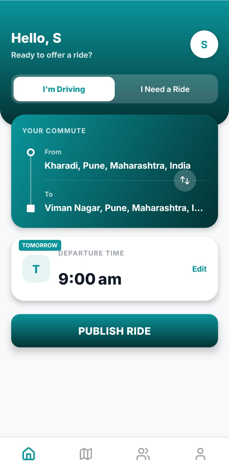 CorPool App — Your Ride Today